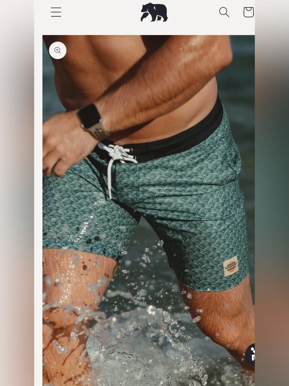 NWT The Normal Brand Apollo Trunk Swim in Vintage Blue Wave , size 40
